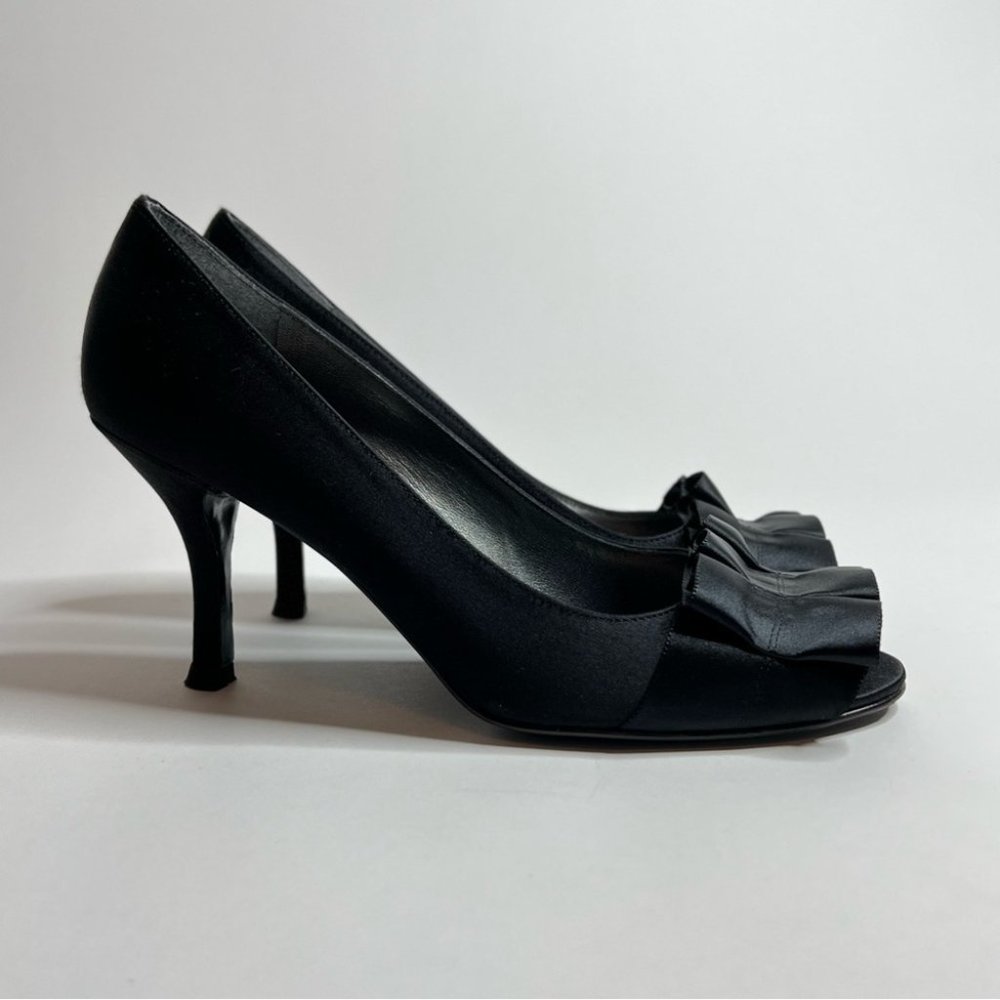 Stuart Weitzman Black Satin Heels